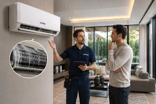 دلیل یخ زدن کولر گازی یونیوا و روش‌های رفع آن